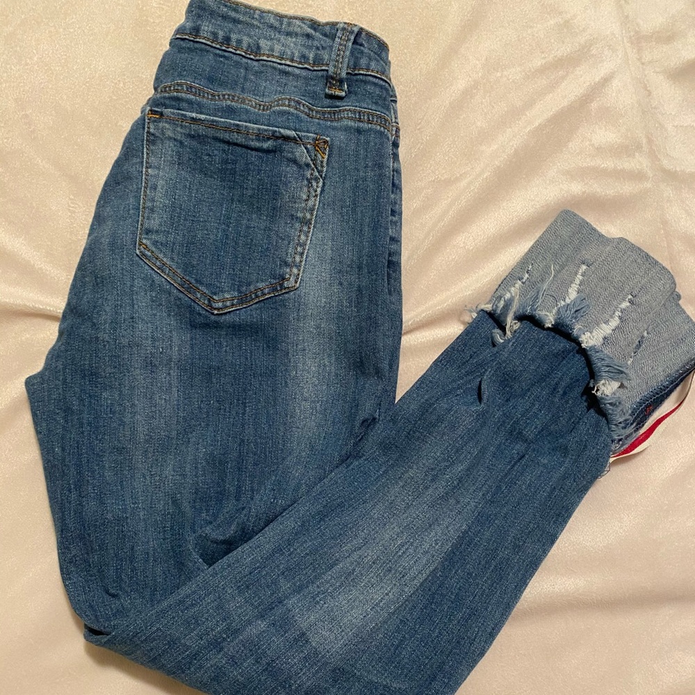 Encore Skinny Mid Rise Blue Jeans - Picture 3 of 6